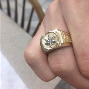 14k yellow gold leaf ring